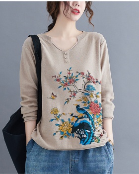 Spring retro loose art thin sweater for women