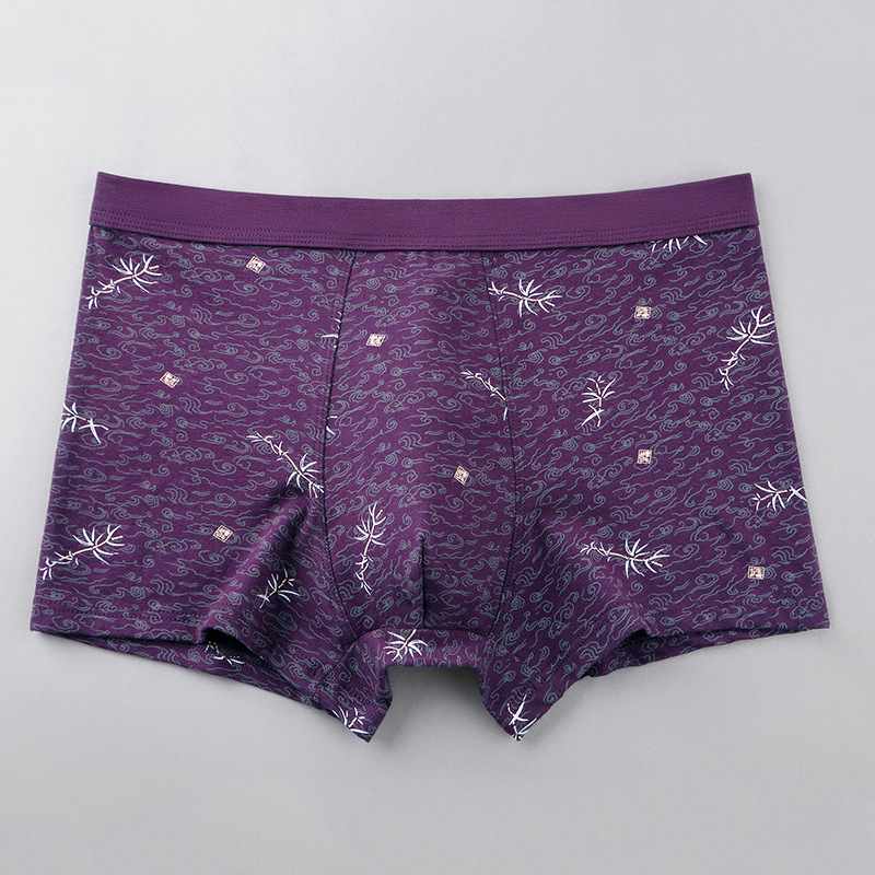 Pure cotton briefs printing boxers for men