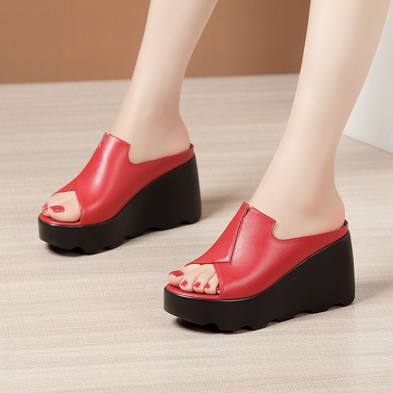 Summer slippers large yard platform for women