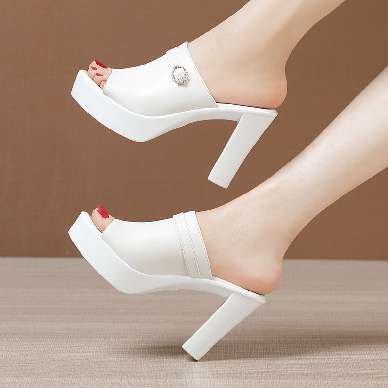 Summer slippers open toe platform for women