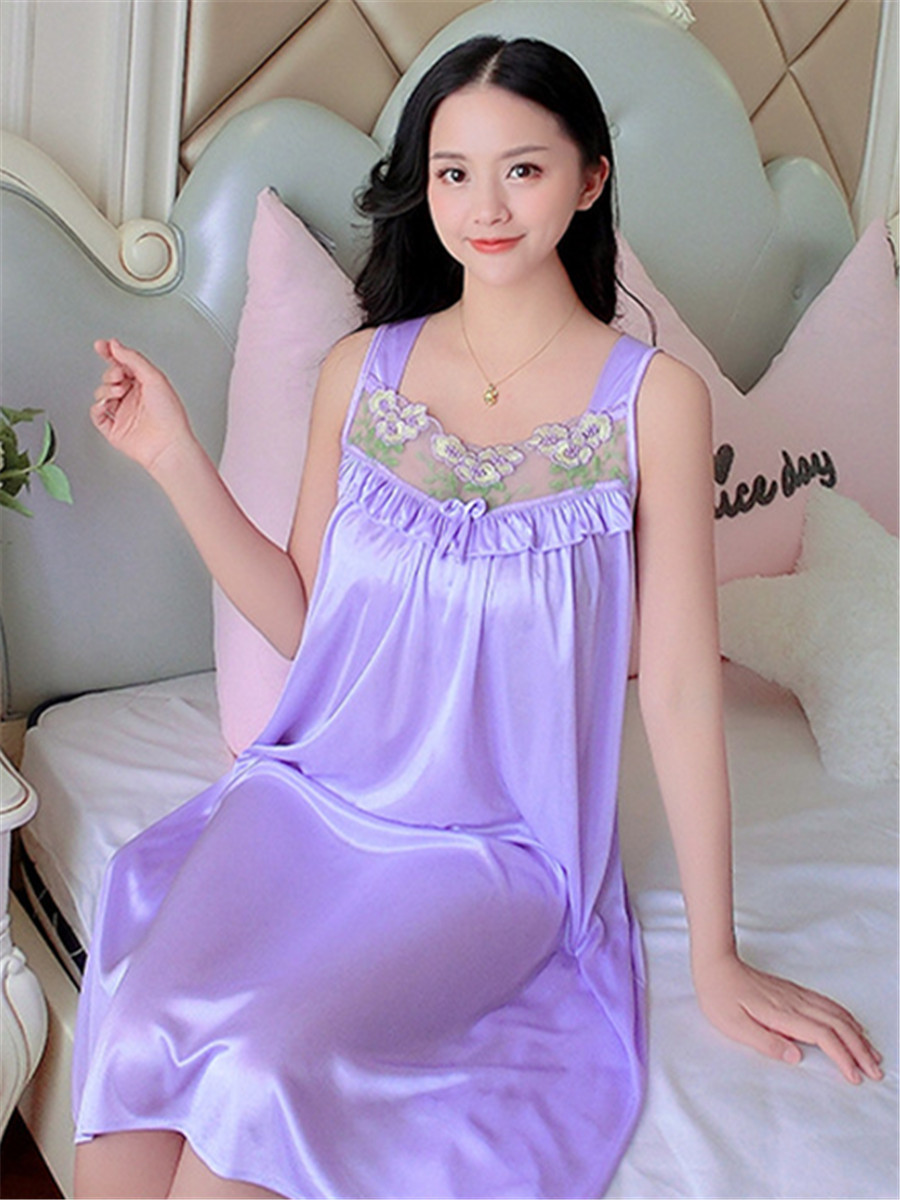 Big skirt imitation silk pajamas sling skirt for women