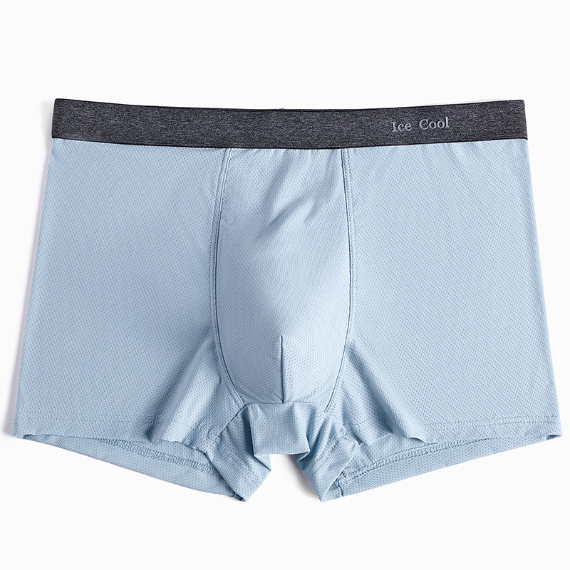 Ice silk net hole printing boxers tracelessness hollow briefs