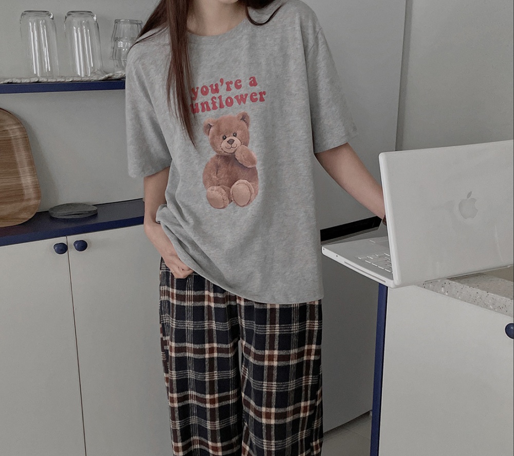 Slim lovely loose printing fashion panda T-shirt