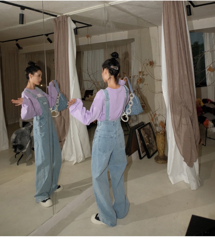 Korean style wide leg pants loose jumpsuit for women