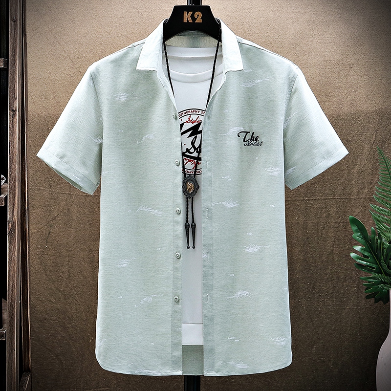 Business Korean style shirt short sleeve embroidery shirts