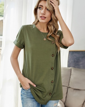Short sleeve pure tops spring T-shirt for women