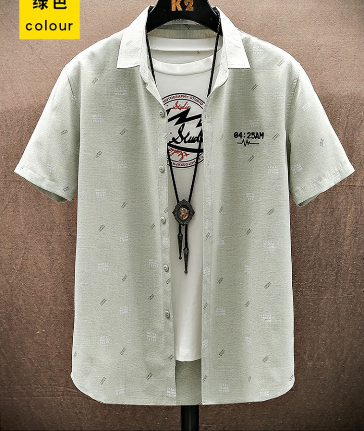 Fashion embroidery all-match shirt Casual thin tops for men