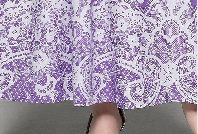 Pinched waist European style printing fashion slim dress