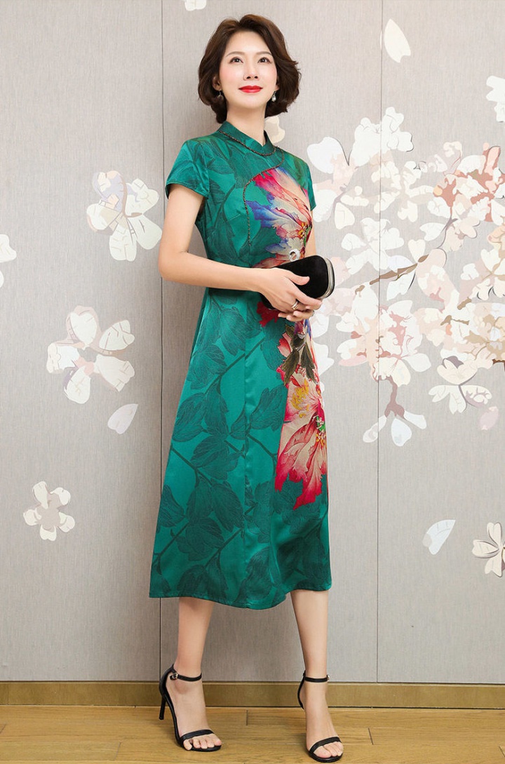 Retro middle-aged dress slim cheongsam
