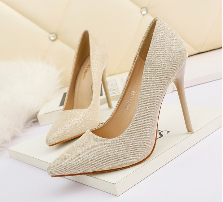 Fine-root low shoes sexy sequins high-heeled shoes for women