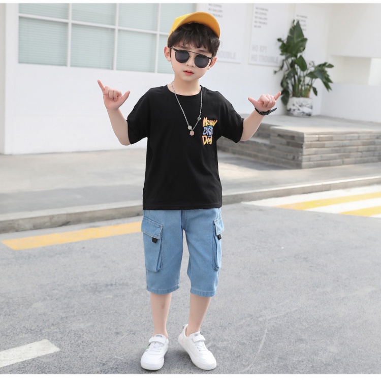 Boy short sleeve T-shirt fashion shirts 2pcs set