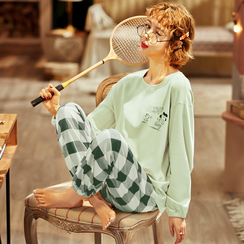 Long sleeve at home sweet style long pants a set for women