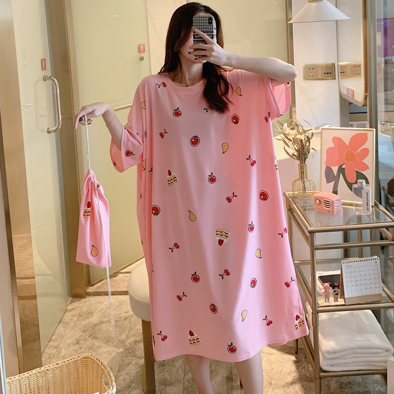 Cartoon loose pajamas summer at home night dress for women