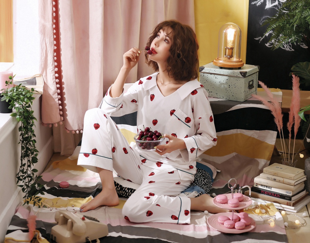 Sweet style loose pajamas 2pcs set for women