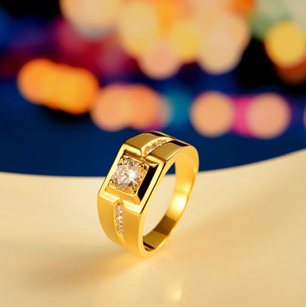 Simulation diamond domineering accessories gold ring