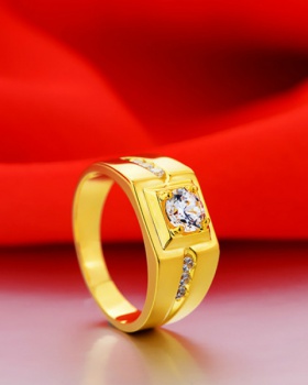 Simulation diamond domineering accessories gold ring