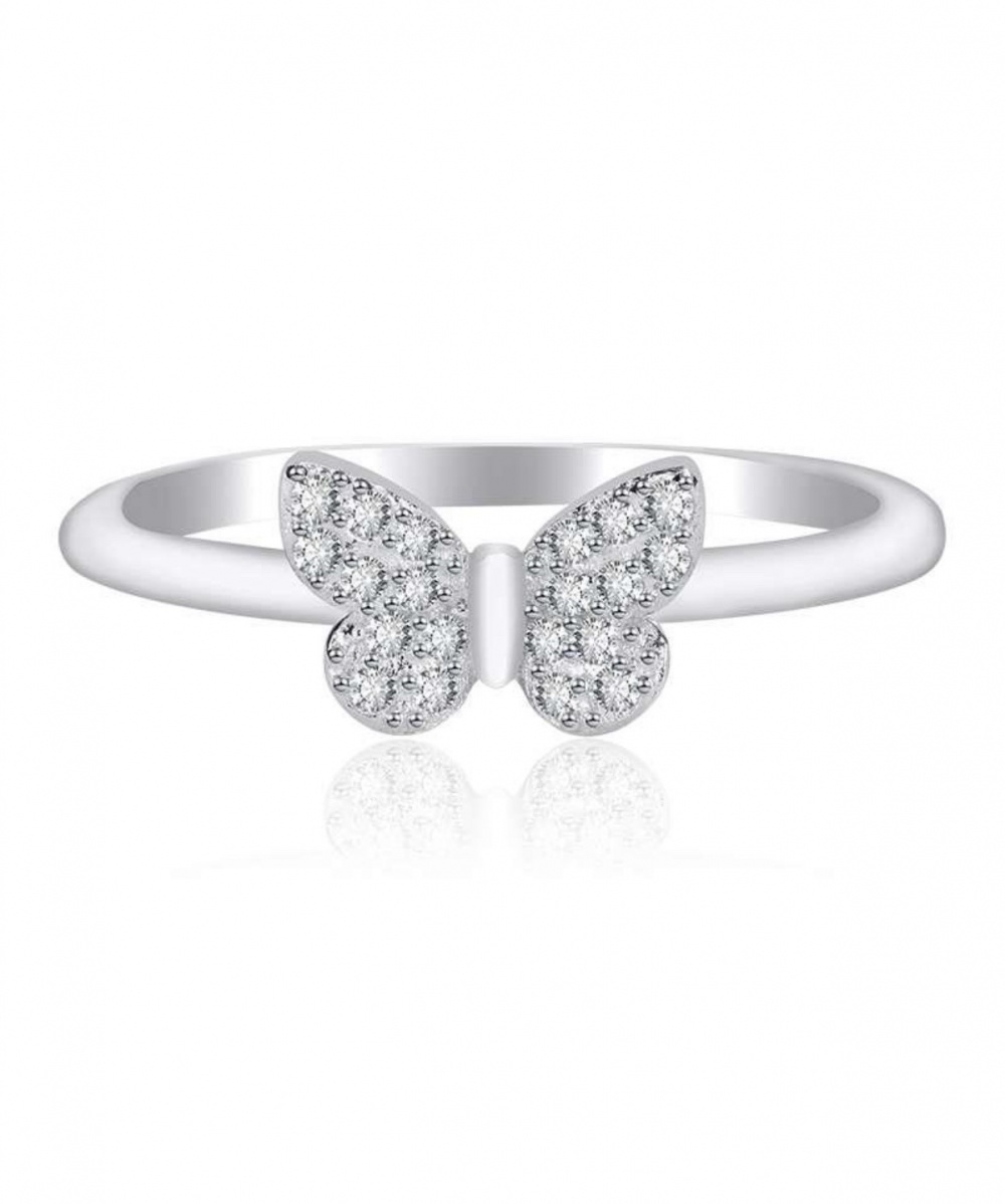 Inlay zircon accessories butterfly ring for women