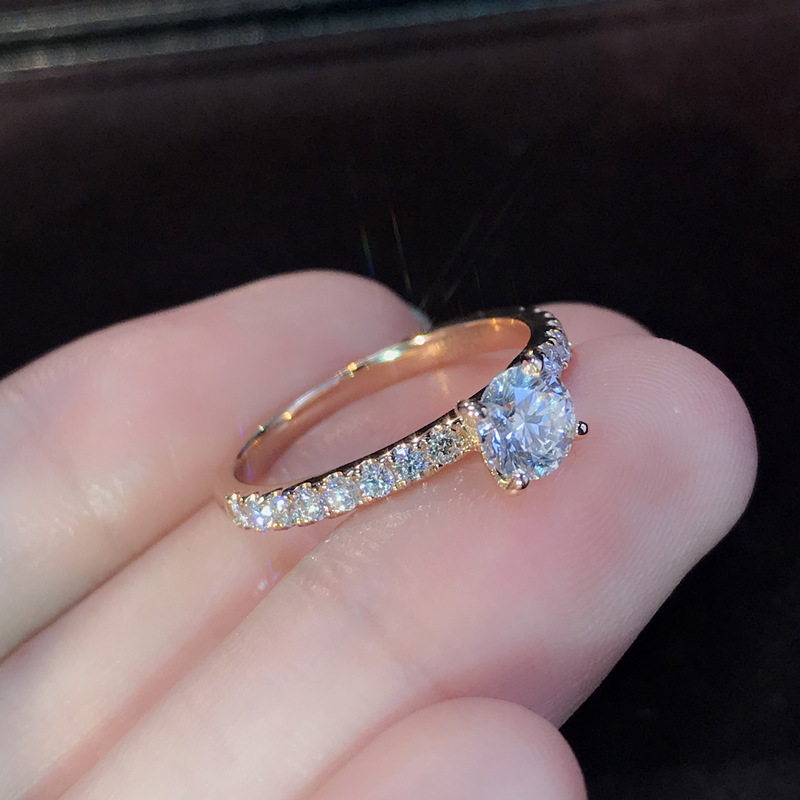 Wedding simulation European style simple diamond ring