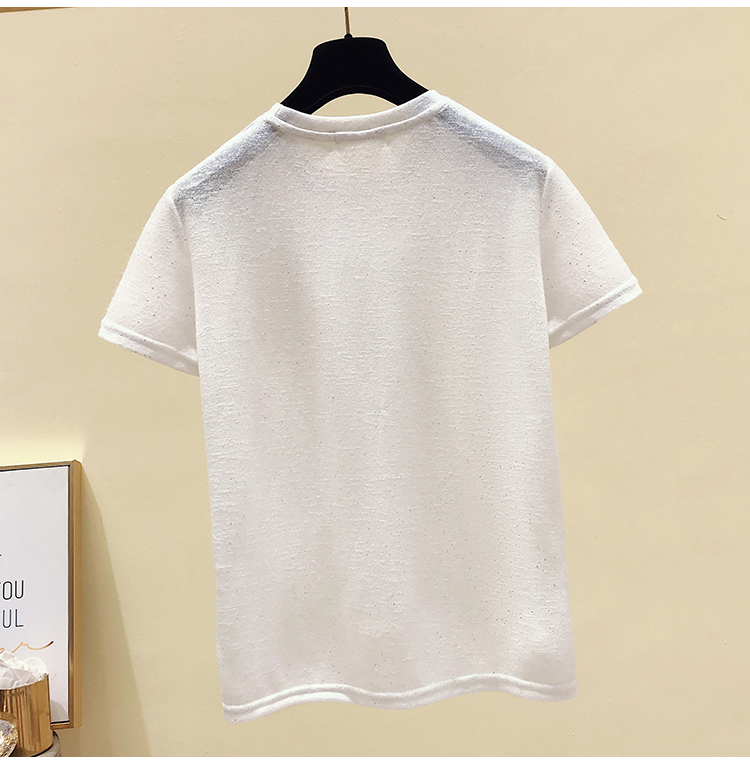 Ice silk thin loose T-shirt summer Korean style tops for women