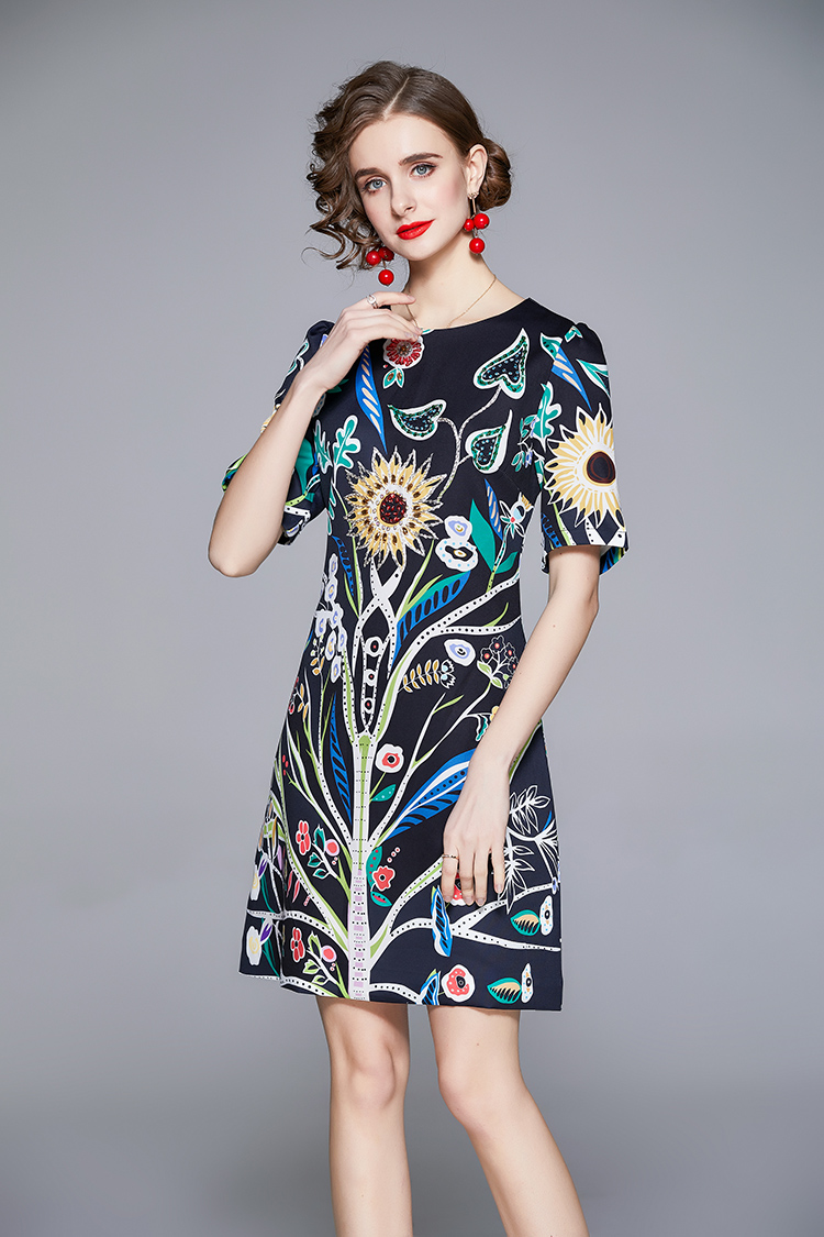 Printing fashion beading sequins rhinestone dress for women