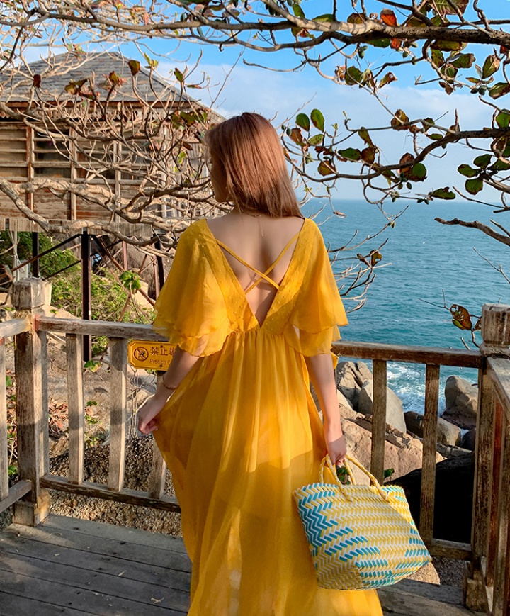 Island flair beautiful dress slim beach dress for women