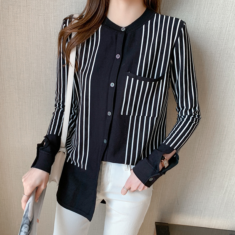 Fashion knitted bottoming cardigan spring temperament tops
