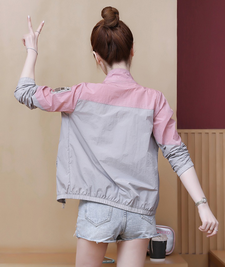 Thin mixed colors sun shirt short Korean style coat