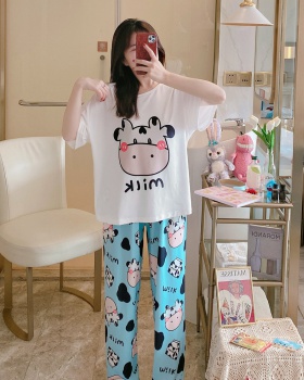 Homewear long pants cozy pajamas 2pcs set for women