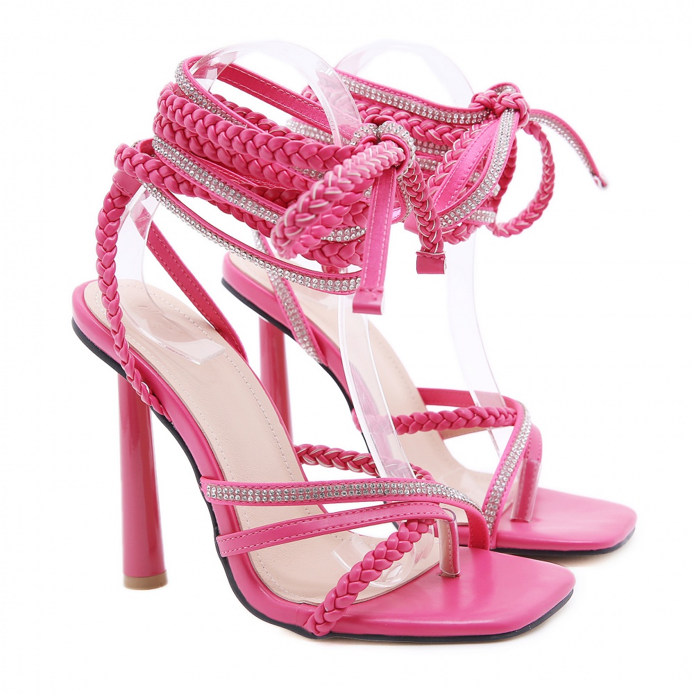 High-heeled weave European style sandals for women
