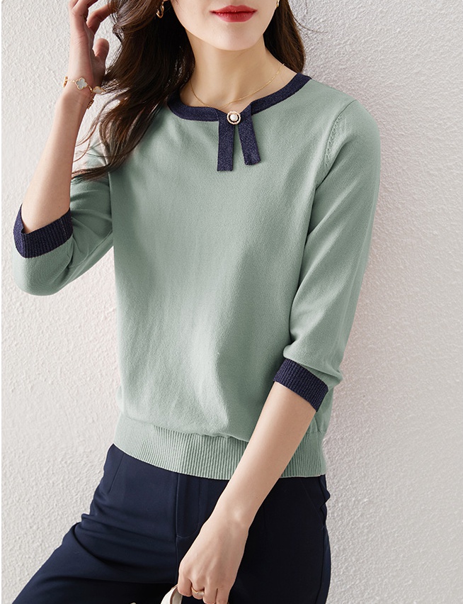 Antique silver T-shirt mixed colors sweater for women