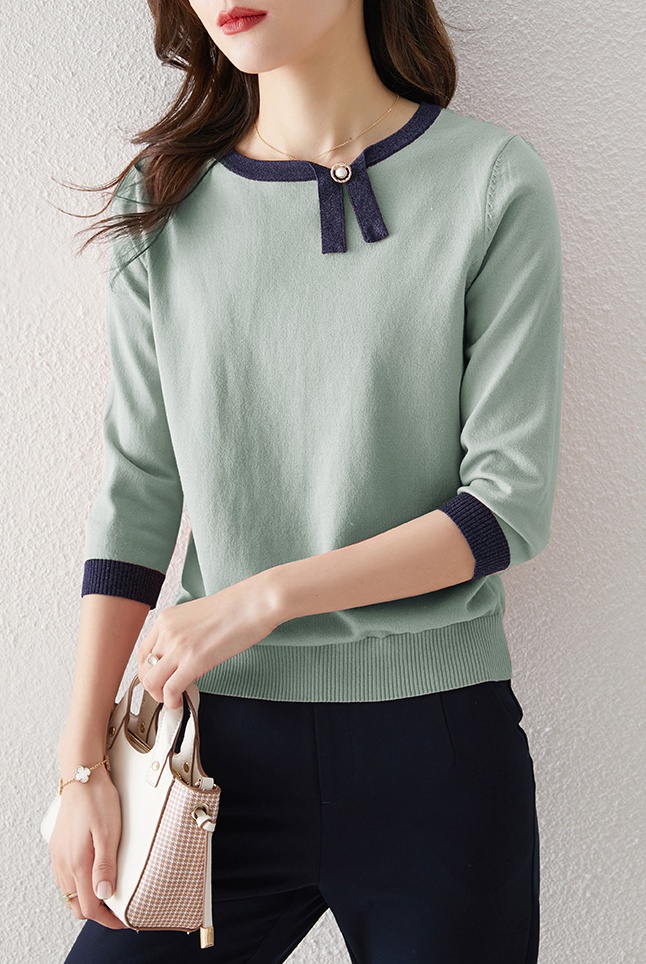 Antique silver T-shirt mixed colors sweater for women