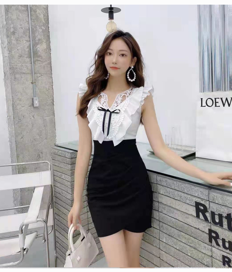 Sexy irregular spring and summer V-neck dress for women