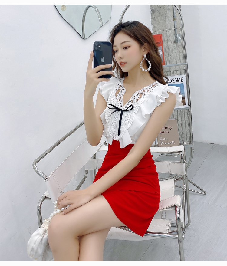 Sexy irregular spring and summer V-neck dress for women