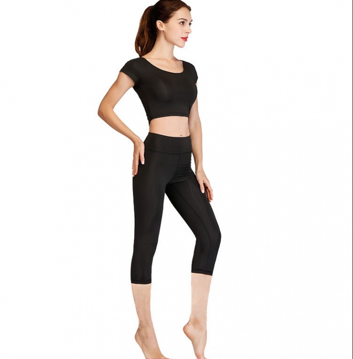 Yoga jumpsuit cropped pants 2pcs set for women