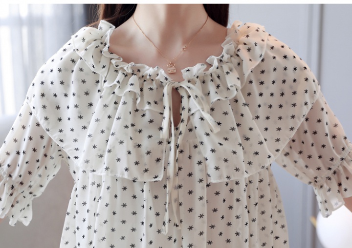 Western style slim small shirt floral summer tops for women