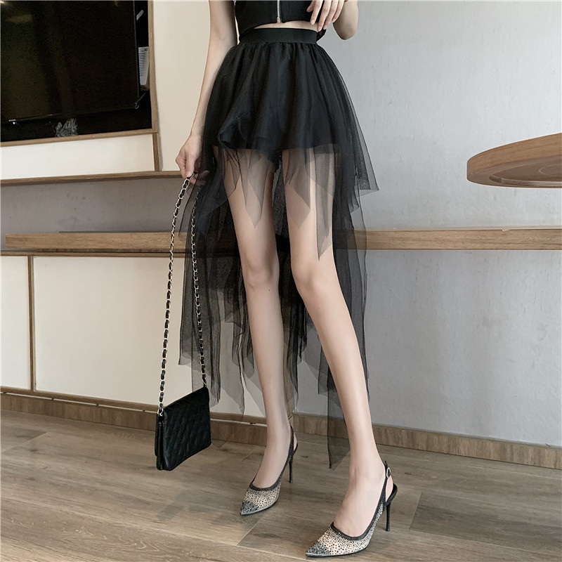 Irregular lace skirt