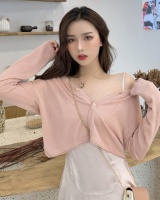 Long sleeve knitted shawl thin coat for women