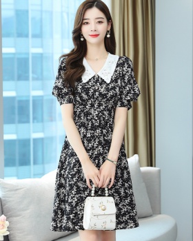 Summer long V-neck Korean style chiffon dress for women
