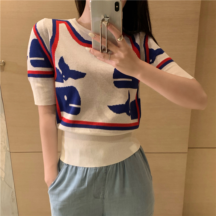 Mixed colors T-shirt tops for women