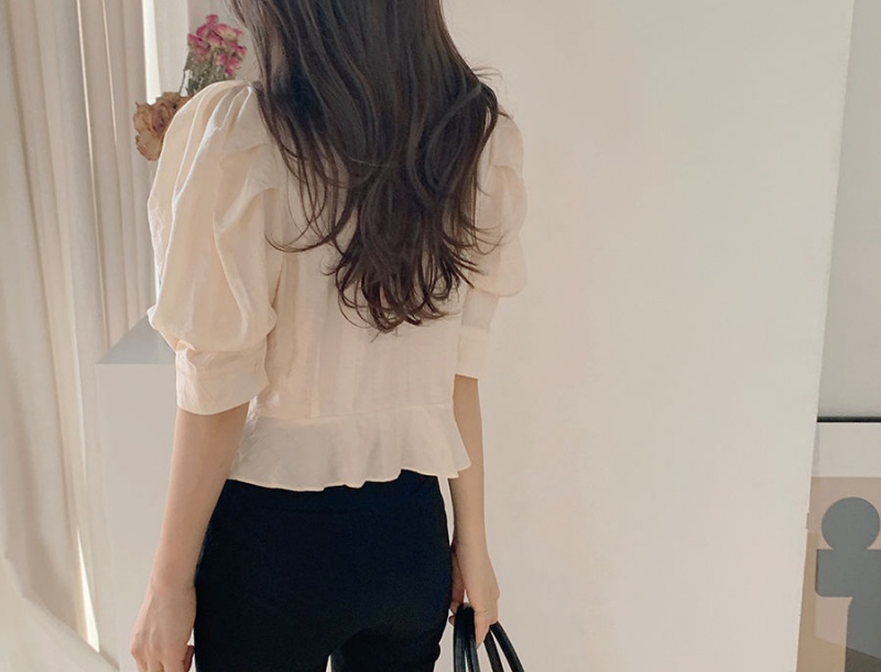Short tender Korean style sweet short sleeve shirt