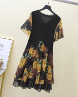 Summer slim loose Cover belly chiffon dress for women