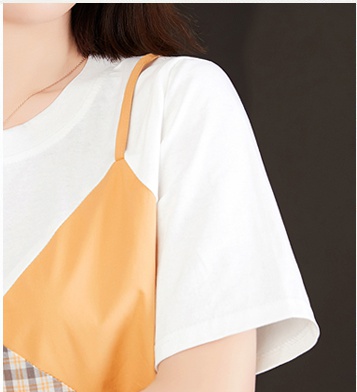 Summer splice tops mixed colors short sleeve T-shirt