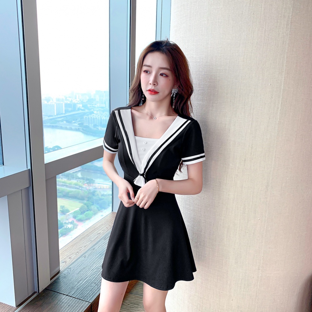 Nightclub short sleeve dress bar Woolen dress