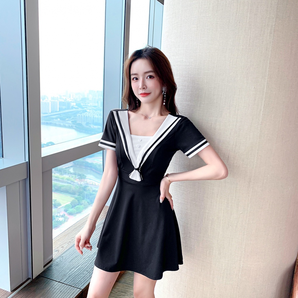 Nightclub short sleeve dress bar Woolen dress