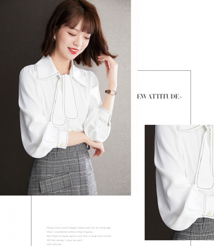 Spring Cover belly tops chiffon white small shirt