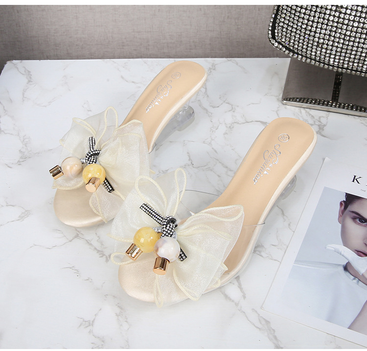 Transparent Korean style slipsole summer simple slippers for women