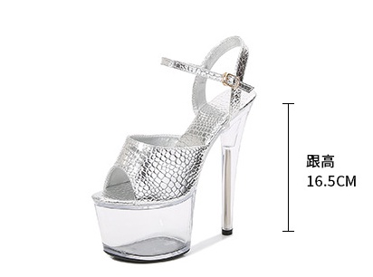 Transparent wedding shoes fine-root platform for women