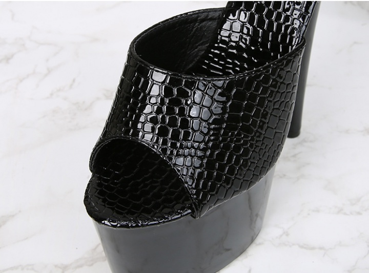 Transparent crystal platform fine-root high-heeled shoes for women