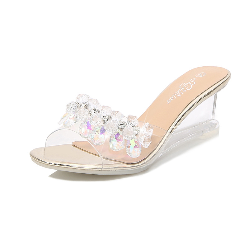 Simple all-match summer transparent slippers for women