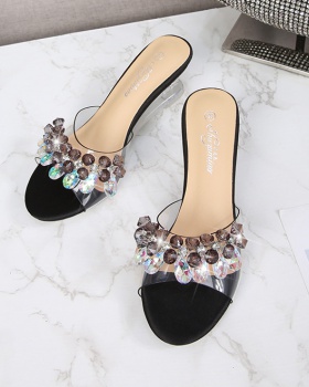 Simple all-match summer transparent slippers for women